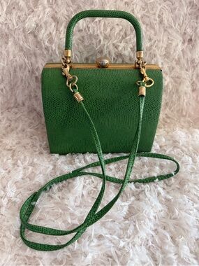 VINTAGE JESSICA MOORE GREEN LIZARD 🦎 Mini handbag